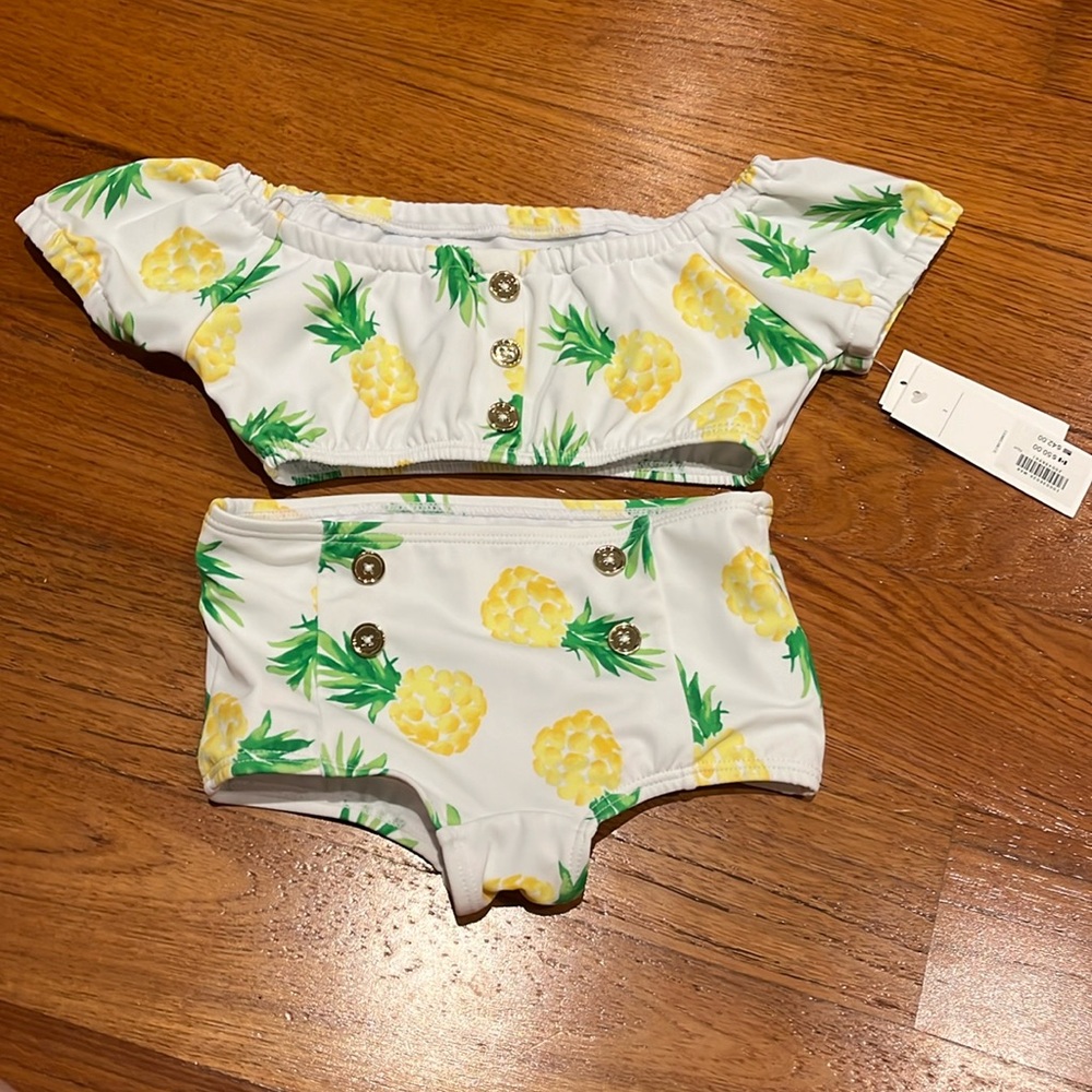NWT Pineapple print 2-piece bathing suit - size 3